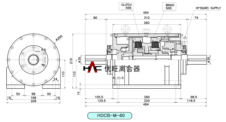 油压离合制动器 HDCB-M-60(图2)