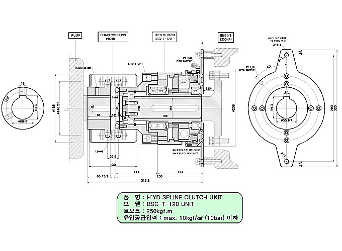 油压齿式离合器  BSC-T-120